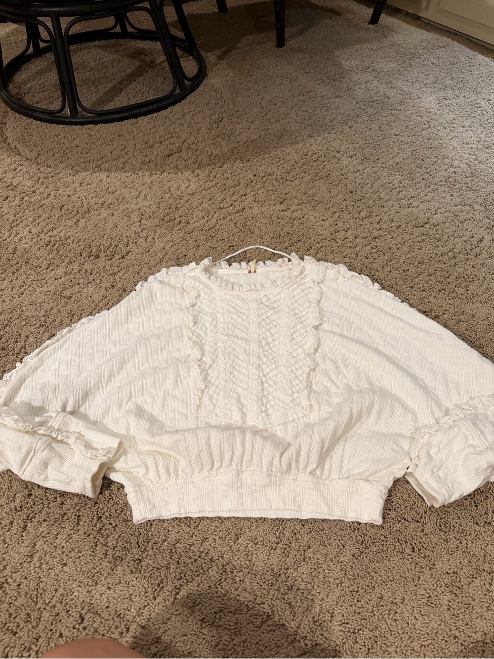 Free people white frilly top